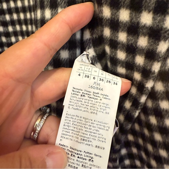 SOLD! NWOT Max Mara Studio Label-cut Alcade Check-Print Wool Wrap Coat Fall - Picture 15 of 17